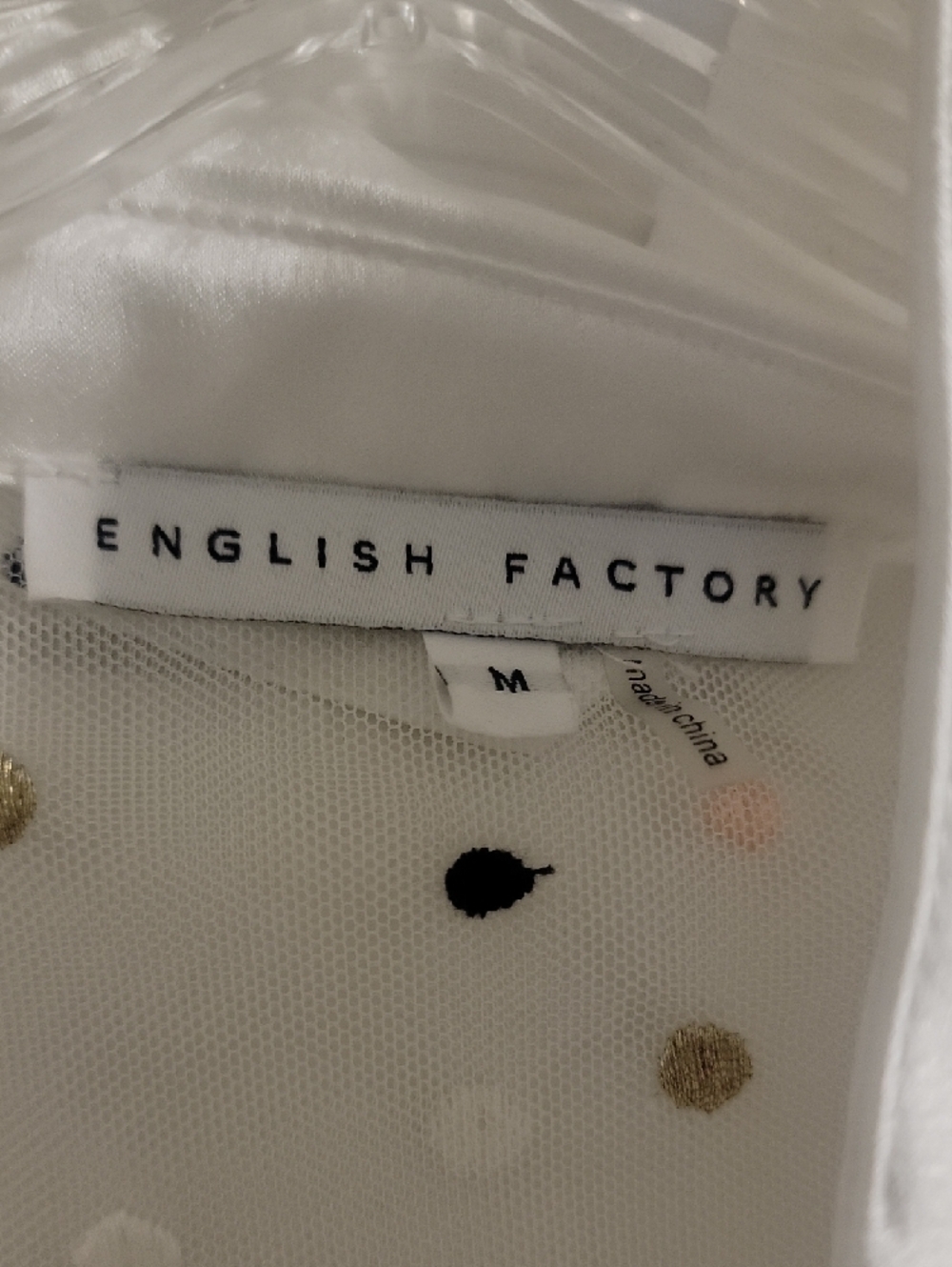 English Factory White Sheer Polka Dot Maxi Shirt Dress - Picture 3 of 5